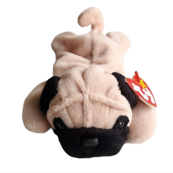 PUGSLY NWT Ty Beanie Babies Pug Dog Vintage - Picture 1 of 6